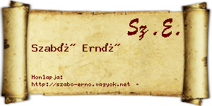 Szabó Ernő névjegykártya